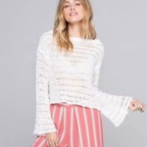 Band of gypsies ladder stitch bell sleeve sweater